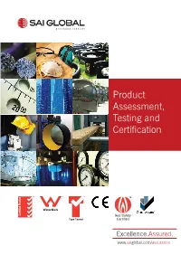 Product Assessment, Testing and Certification
