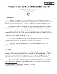 Proposal to Add the Copyleft Symbol to Unicode