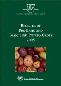 Seed Potato Register 2005