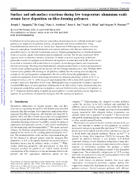 Surface and Sub-Surface Reactions During Low Temperature Aluminium Oxide Atomic Layer Deposition on ﬁber-Forming Polymers