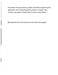 This Binder Includes Articles, Studies and Letters Supporting The