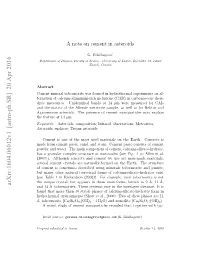 A Note on Cement in Asteroids