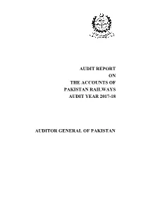 Audit Report on the Accounts of Pakistan Railways Audit Year 2017-18
