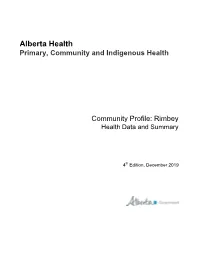 Community Profile: Rimbey Health Data and Summary. 4Th Edition