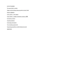 List of Contents the Year 2001 in Review Major Events Of