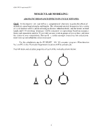 Molecular Modeling Experiment