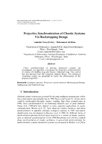 Projective Synchronization of Chaotic Systems Via Backstepping Design