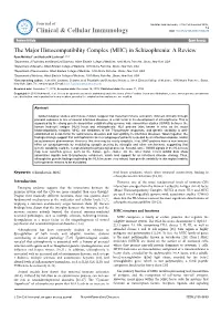 The Major Histocompatibility Complex (MHC) in Schizophrenia
