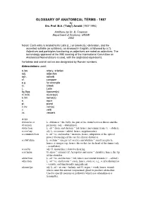 GLOSSARY of ANATOMICAL TERMS - 1987 by Em
