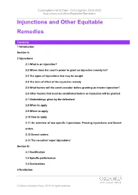 Injunctions and Other Equitable Remedies