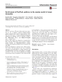 Involvement of Fas/Fasl Pathway in the Murine Model of Atopic Dermatitis