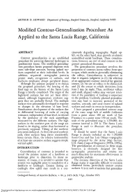 Modified Contour-Generalization Procedure As Applied to the Santa Lucia Range, California