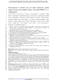 Orthoxenografts of Testicular Germ Cell Tumors Demonstrate Genomic 2 Changes Associated with Cisplatin Resistance and Identify PDMP As a Re- 3 Sensitizing Agent