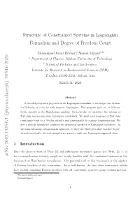 Structure of Constrained Systems in Lagrangian Formalism and Degree of Freedom Count