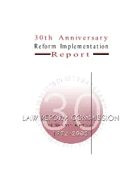 30Th Anniversary Report Reform Implementation