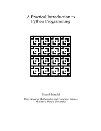 A Practical Introduction to Python Programming