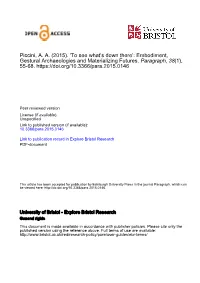 Embodiment, Gestural Archaeologies and Materializing Futures. Paragraph, 38(1), 55-68