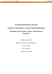 Legal Framework: ICCPR and ECHR