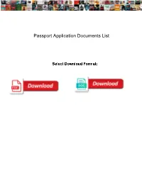 Passport Application Documents List