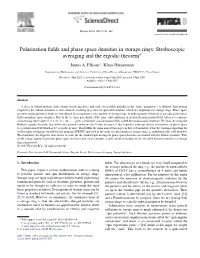 Polarization Fields and Phase Space Densities in Storage Rings: Stroboscopic Averaging and the Ergodic Theorem