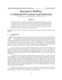 The Speculative Bubbles