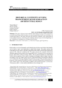 7Th HISTORICAL CONTINUITY of USING TRANSCENDENT RULED
