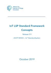 AIOTI Iot LSP Standard Framework Concepts