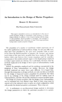 An Introduction to the Design of Marine Propulsors
