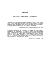 Chapter 4 EFFICIENCY of ENERGY CONVERSION