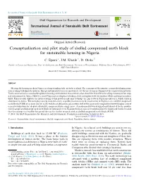 Conceptualisation and Pilot Study of Shelled Compressed Earth Block for Sustainable Housing in Nigeria