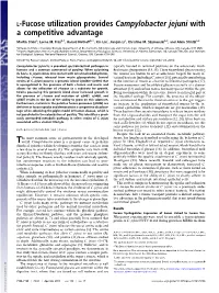 L-Fucose Utilization Provides Campylobacter Jejuni with a Competitive Advantage
