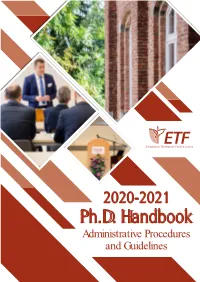 Phd Handbook