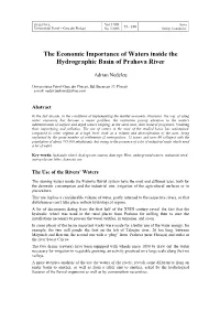 The Economic Importance of Waters Inside the Hydrographic Basin of Prahova River