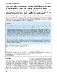 Wild Bird Migration Across the Qinghai-Tibetan Plateau: a Transmission Route for Highly Pathogenic H5N1