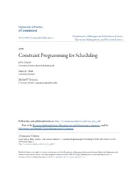 Constraint Programming for Scheduling John J