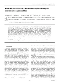Optimizing Microstructure and Property by Ausforming in a Medium-Carbon Bainitic Steel