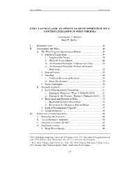 Still Laying Claim: an Update to Developments in Will Contest Litigation in West Virginia