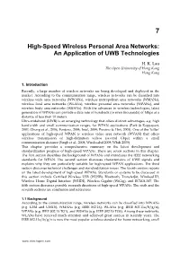High-Speed Wireless Personal Area Networks: an Application of UWB Technologies