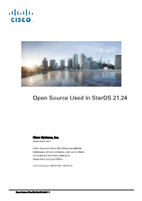 Open Source Used in Staros 21.24