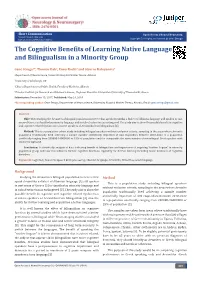 The Cognitive Benefits of Learning Native Language and Bilingualism in a Minority Group