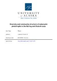Diversity and Community Structure of Eukaryotic Phototrophs in the Bering and Chukchi Seas