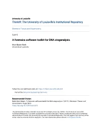 A Forensics Software Toolkit for DNA Steganalysis