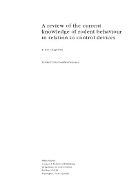 A Review of the Current Knowledge of Rodent Behaviour in Relation to Control Devices