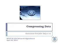 Algorithmics :: Compressing Data