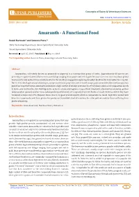 Amaranth - a Functional Food