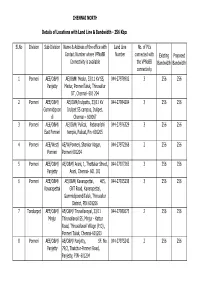CHENNAI NORTH Sl.No Division Sub-Division Name & Address Of