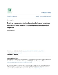 Creating New Superconducting & Semiconducting Nanomaterials And