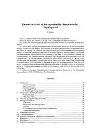 Generic Revision of the Superfamily Pterophoroidea (Lepidoptera)