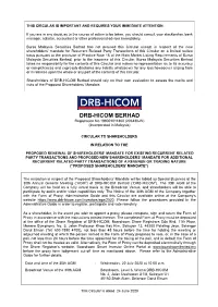 Circular to Shareholders