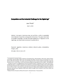 Competition and the Industrial Challenge for the Digital Age*